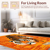 Ultra Soft Area Rug, Non Slip, Stain Resistant, Washable Area Rugs for Living Room, Bedroom, High Pile Animal Print Bathroom Accent Carpet(Orange)