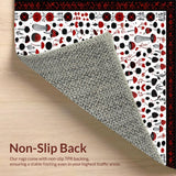 Ultra Soft Area Rug, Non Slip, Stain Resistant, Washable Area Rugs for Living Room, Bedroom, Rustic Dark Nature Inspired Design(Red)
