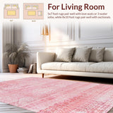 Ultra Soft Area Rug, Non Slip, Stain Resistant, Washable Area Rugs for Living Room, Bedroom, Sweet Bowknot Accent Rug, Pink Bathroom Decor, Preppy Bow Design Accent Carpet(Pink)