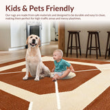Ultra Soft Area Rug, Non Slip, Stain Resistant, Washable Area Rugs for Living Room, Bedroom, Charming Wooden Texture Aesthetic(Brown)