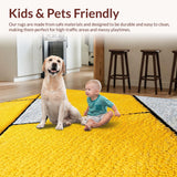 Ultra Soft Area Rug, Non Slip, Stain Resistant, Washable Area Rugs for Living Room, Bedroom, Bright Yellow Non-Shedding Playroom Rug(Yellow)