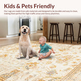 Ultra Soft Area Rug, Non Slip, Stain Resistant, Washable Area Rugs for Living Room, Bedroom, Stylish Soft Natural Palette(Beige)