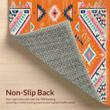 Ultra Soft Area Rug, Non Slip, Stain Resistant, Washable Area Rugs for Living Room, Bedroom, Playful Multicolor Abstract Pattern(Orange)
