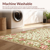 Vibrant Floral Garden Welcome Mat(Ivory)