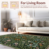 Ultra Soft Area Rug, Non Slip, Stain Resistant, Washable Area Rugs for Living Room, Bedroom, Maximalist Green Boho Living Room Non Slip Rug(Green)