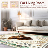 Ultra Soft Area Rug, Non Slip, Stain Resistant, Washable Area Rugs for Living Room, Bedroom, Warm Toned Festive Motif(Brown)