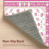 Elegant Area White Pink Beige with Bethlehem Traditional Design(White)