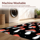 Ultra Soft Area Rug, Non Slip, Stain Resistant, Washable Area Rugs for Living Room, Bedroom, Elegant Black Memory Foam Office Floor Mat(Red)