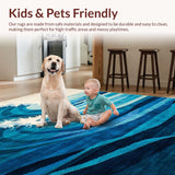 Ultra Soft Area Rug, Non Slip, Stain Resistant, Washable Area Rugs for Living Room, Bedroom, Serene Oceanic Color Blend(Blue)