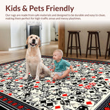 Ultra Soft Area Rug, Non Slip, Stain Resistant, Washable Area Rugs for Living Room, Bedroom, Vibrant Abstract Patterned Decor(Black)