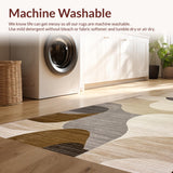 Ultra Soft Area Rug, Non Slip, Stain Resistant, Washable Area Rugs for Living Room, Bedroom, Cozy Earthy Toned Expressions(Beige)