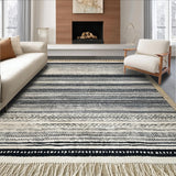 Ultra Soft Area Rug, Non Slip, Stain Resistant, Washable Area Rugs for Living Room, Bedroom, Boho Geometric Outdoor Rug(Black)