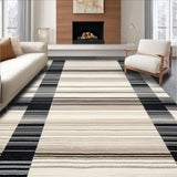 Ultra Soft Area Rug, Non Slip, Stain Resistant, Washable Area Rugs for Living Room, Bedroom, Rustic Warm Toned Linear Design(Beige)