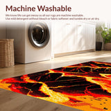 Ultra Soft Area Rug, Non Slip, Stain Resistant, Washable Area Rugs for Living Room, Bedroom, Vivid Abstract Magma Design(Red)