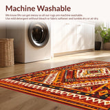 Ultra Soft Area Rug, Non Slip, Stain Resistant, Washable Area Rugs for Living Room, Bedroom, Charming Vintage Inspired Weave(Orange)