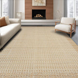 Ultra Soft Area Rug, Non Slip, Stain Resistant, Washable Area Rugs for Living Room, Bedroom, Farmhouse Inspired Braided Texture(Beige)