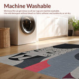 Ultra Soft Area Rug, Non Slip, Stain Resistant, Washable Area Rugs for Living Room, Bedroom, Elegant Sleek Monochrome Print(Gray)