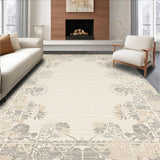 Stylish Indoor Area Featuring Modern Floral and Geometric Design(Beige)