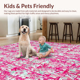 Ultra Soft Area Rug, Non Slip, Stain Resistant, Washable Area Rugs for Living Room, Bedroom, Preppy Pink Bow Pattern Decorator Area Rug(Pink)