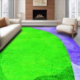 Ultra Soft Area Rug, Non Slip, Stain Resistant, Washable Area Rugs for Living Room, Bedroom, Watercolor Pattern Artistic Meditation Space Faux Fur Carpet(Green)