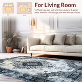 Chic Low Pile Vintage Charm(Blue)