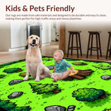 Ultra Soft Area Rug, Non Slip, Stain Resistant, Washable Area Rugs for Living Room, Bedroom, Rustic Forest Animal Print(Green)
