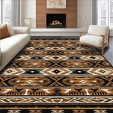 Ultra Soft Area Rug, Non Slip, Stain Resistant, Washable Area Rugs for Living Room, Bedroom, Chic Transitional Tiled Arrangement(Brown)