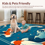 Ultra Soft Area Rug, Non Slip, Stain Resistant, Washable Area Rugs for Living Room, Bedroom, Rustic Underwater Aesthetic(Blue)
