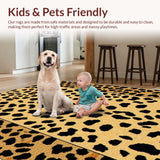 Ultra Soft Area Rug, Non Slip, Stain Resistant, Washable Area Rugs for Living Room, Bedroom, Trendy Soft Animal Pattern Accent(Beige)