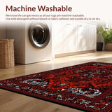 Ultra Soft Area Rug, Non Slip, Stain Resistant, Washable Area Rugs for Living Room, Bedroom, Modern Rustic Castle Aesthetic(Red)