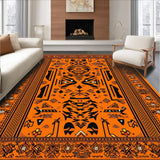 Ultra Soft Area Rug, Non Slip, Stain Resistant, Washable Area Rugs for Living Room, Bedroom, Charming Kids’ Adventure Concept(Orange)
