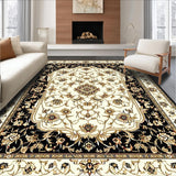 Ultra Soft Area Rug, Non Slip, Stain Resistant, Washable Area Rugs for Living Room, Bedroom, Traditional Elegant Floral Medallion(Black)