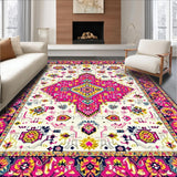 Ultra Soft Area Rug, Non Slip, Stain Resistant, Washable Area Rugs for Living Room, Bedroom, Vibrant Abstract Textured Motif(White)
