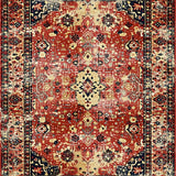 Ultra Soft Area Rug, Non Slip, Stain Resistant, Washable Area Rugs for Living Room, Bedroom, Vibrant Ethnic Print Runner(Red)