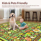 Ultra Soft Area Rug, Non Slip, Stain Resistant, Washable Area Rugs for Living Room, Bedroom, Contemporary Springtime Color Palette(Brown)