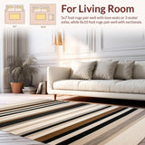Ultra Soft Area Rug, Non Slip, Stain Resistant, Washable Area Rugs for Living Room, Bedroom, Transitional Soft Beige Geometry(Beige)