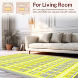 Ultra Soft Area Rug, Non Slip, Stain Resistant, Washable Area Rugs for Living Room, Bedroom, Delightful Whimsical Play Space(Yellow)