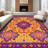 Ultra Soft Area Rug, Non Slip, Stain Resistant, Washable Area Rugs for Living Room, Bedroom, Playful Bright Patterned Bliss(Orange)