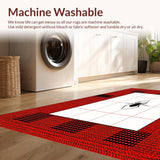 Ultra Soft Area Rug, Non Slip, Stain Resistant, Washable Area Rugs for Living Room, Bedroom, Contemporary Geometric Web Pattern(Red)
