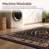 Ultra Soft Area Rug, Non Slip, Stain Resistant, Washable Area Rugs for Living Room, Bedroom, Rustic Geometric Black and White Design(Black)