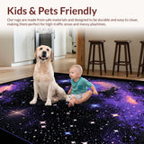 Ultra Soft Area Rug, Non Slip, Stain Resistant, Washable Area Rugs for Living Room, Bedroom, Radiant Nebula Swirl Composition(Purple)