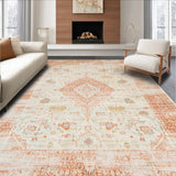Ultra Soft Area Rug, Non Slip, Stain Resistant, Washable Area Rugs for Living Room, Bedroom, Print Area for Inside Door Entrance(Orange)