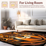 Ultra Soft Area Rug, Non Slip, Stain Resistant, Washable Area Rugs for Living Room, Bedroom, Eclectic Modern Nature Motif(Orange)