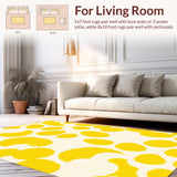Ultra Soft Area Rug, Non Slip, Stain Resistant, Washable Area Rugs for Living Room, Bedroom, Whimsical Pastel Egg Aesthetic(Yellow)