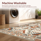 Ultra Soft Area Rug, Non Slip, Stain Resistant, Washable Area Rugs for Living Room, Bedroom, Elegant Neutral Trellis Design(Gray)