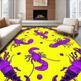 Ultra Soft Area Rug, Non Slip, Stain Resistant, Washable Area Rugs for Living Room, Bedroom, Festive Lobster Graphic Delight(Yellow)