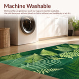 Ultra Soft Area Rug, Non Slip, Stain Resistant, Washable Area Rugs for Living Room, Bedroom, Rustic Textured Nature Theme(Green)