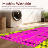Ultra Soft Area Rug, Non Slip, Stain Resistant, Washable Area Rugs for Living Room, Bedroom, Funky Abstract Shape Arrangement(Pink)