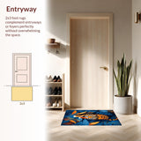 Ultra Soft Area Rug, Non Slip, Stain Resistant, Washable Area Rugs for Living Room, Bedroom, Striking Nature-Inspired Aesthetic(Orange)
