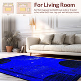 Ultra Soft Area Rug, Non Slip, Stain Resistant, Washable Area Rugs for Living Room, Bedroom, Starlit Ethereal Pattern Design(Blue)